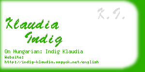 klaudia indig business card